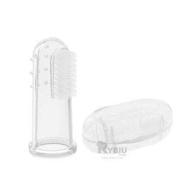 CEPILLO RYBIU BB32650 TRANSPARENTE DEDAL DENTRIFICO + BANDERITAS ADHESIVAS