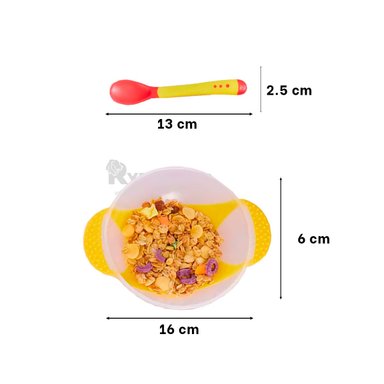 PLATO RYBIU MODERNO BEBE AMARILLO + REGALO LIGAS PEINAR