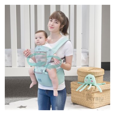 CANGURO MULTIFUNCIONAL BALLENITA EN VERDE
 Y+PAPEL DE REGALO