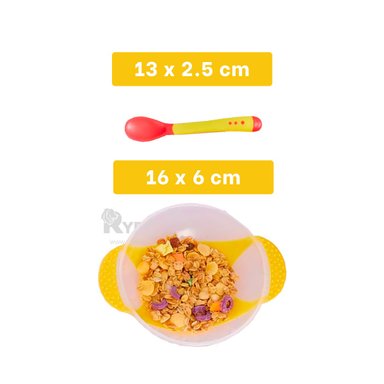 PLATO RYBIU COMPACTO BEBE AMARILLO + LIGAS REGALO