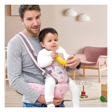 CANGURO RYBIU BEBE 3 EN 1 ESTILO BALLENITA ROSADO