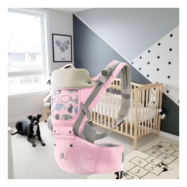 CANGURO RYBIU BEBE 3 EN 1 BALLENITA ROSADO + PAPEL REGALO