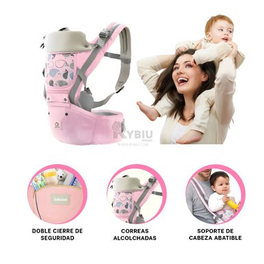 CANGURO RYBIU BEBE 3 EN 1 BALLENITA ROSADO + PAPEL REGALO - 3