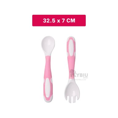 CUBIERTOS RYBIU BB32651 ROSADO UTIL COMESTIBLE + LIGAS REGALO