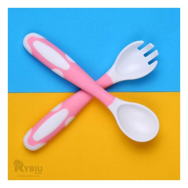 JUEGO UTENSILIOS RYBIU BB32651 ROSADO NIÑOS + PAPEL REGALO