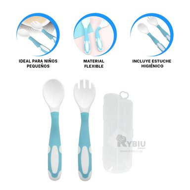 SET CUBIERTOS RYBIU BB32652 CELESTE DINAMICA + ENVOLTORIO REGALO