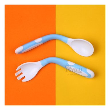 JUEGO CUBIERTOS RYBIU BB32652 CELESTE BEBE + REGALO STICKERS