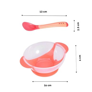 PLATO RYBIU MODERNO BEBE ROJO + REGALO LIGAS PEINAR