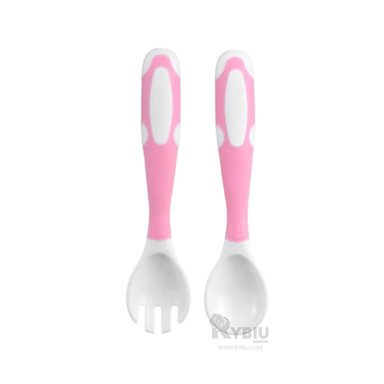 SET CUBIERTOS RYBIU BB32651 ROSADO SET INNOVADOR COMIDA BEBE + GIFT STICKERS