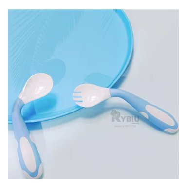 JUEGO FLEXIBLE CUCHARAS RYBIU BB32652 CELESTE BEBE + PAPEL REGALO