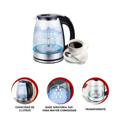CALENTADOR RYBIU EL30692 2L BUENO Y ELEGANTO TRANSPARENTE + LIGAS REGALO