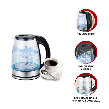 HERVIDORA RYBIU EL30692 2L GRAN CAPACIDAD TRANSPARENTE + GIFT STICKERS