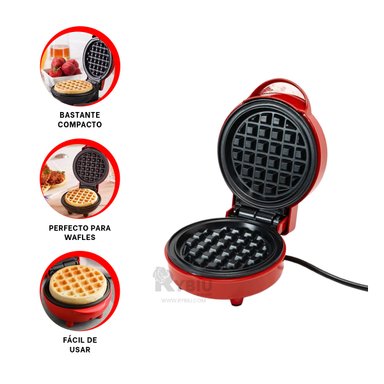 MÁQUINA RYBIU EL30705 WAFLES FACIL USAR EN ROJO + REGALO STICKERS