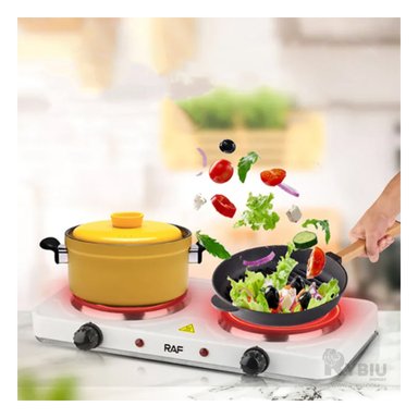 COCINA ELÉCTRICA RYBIU 2 QUEMADORES R820B BLANCO