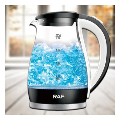 HERVIDOR RYBIU R7820 2L MODERNO VIDRIO EN EN COLOR NEGRO