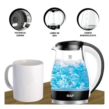 TETERA RYBIU R7820 2L AUTOMATICA EN NEGRO + GIFT STICKERS