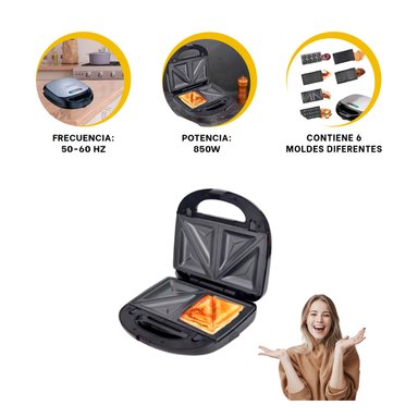 SANGUCHERA RYBIU EL32292 MODERNA 6 EN 1 EN NEGRO + POST-IT ADHESIVOS