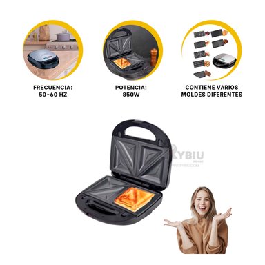 PLANCHA RYBIU EL32291 ELECTRICA SANDWICH NEGRO + BANDERITAS ADHESIVAS