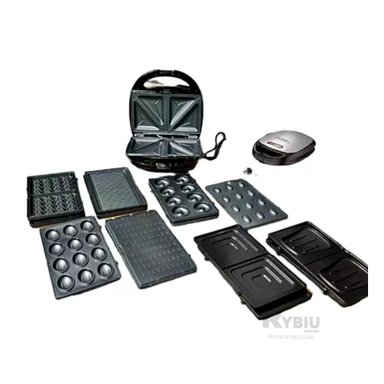 SANDWICHERA RYBIU EL32291 MODERNA CON 8 EN 1 NEGRO + PAPEL REGALO