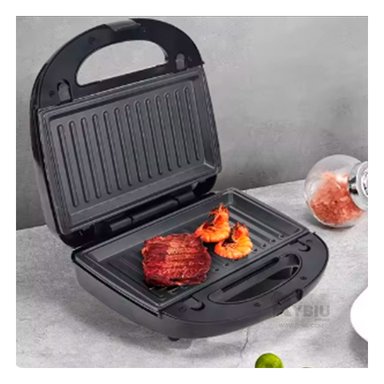 SANDWICHERA RYBIU EL32291 CON PLACA 8 EN 1 NEGRO + PAPEL REGALO