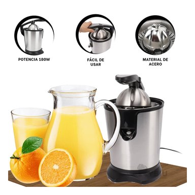 EXTRACTOR DE CITRICOS RYBIU R623B 180 W EN PLATEADO + REGALO LIGAS PARA PEINAR