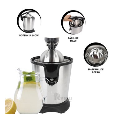 EXTRACTOR RYBIU R623B 180 W APTO PARA VERDURAS EN PLATEADO + LIGAS DE REGALO