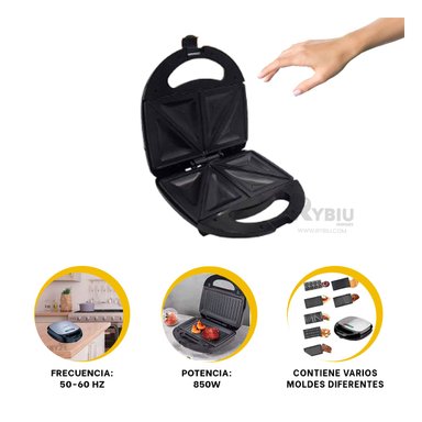 PLANCHA RYBIU EL32291 SANDWICHES 8 NEGRO + POST-IT ADHESIVOS