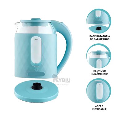 TETERA RYBIU BM-1812 2L MULTIFUNCIONAL EN CELESTE + REGALO AGENDITA