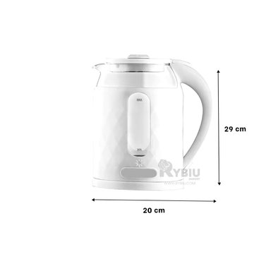 CALENTADOR DE AGUA RYBIU BM-1812 2L BLANCO + REGALO LIGAS PARA PEINAR