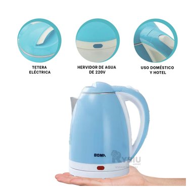 TETERA RYBIU BM-1009 2L A CORRIENTE EN COLOR CELESTE + REGALO AGENDITA