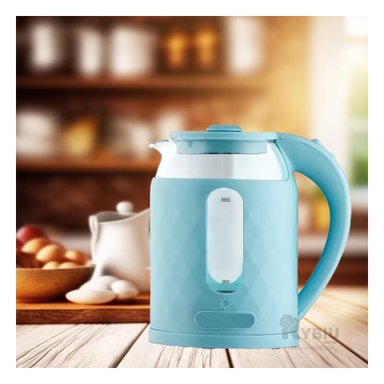 HERVIDOR RYBIU BM-1812 2L VERSATIL EN COLOR CELESTE + REGALO STICKERS