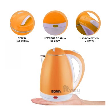 TETERA RYBIU BM-1009 2L A CORRIENTE EN NARANJA + REGALO AGENDITA