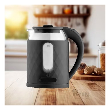 HERVIDOR ELÉCTRICO RYBIU BM-1812 2L EN NEGRO + PAPEL REGALO