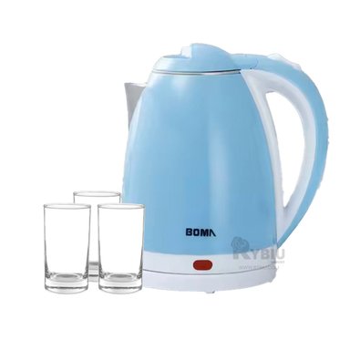 MAQUINA HIRVIENTE RYBIU BM-1009 2L EN CELESTE + BANDERITAS ADHESIVAS