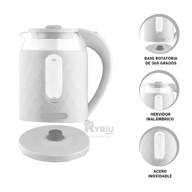 TETERA PARA BEBIDAS RYBIU BM-1812 2L EN BLANCO + REGALO STICKERS