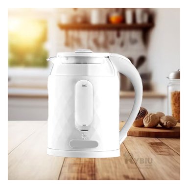 HERVIDOR ELÉCTRICO RYBIU BM-1812 2L EN BLANCO + PAPEL REGALO