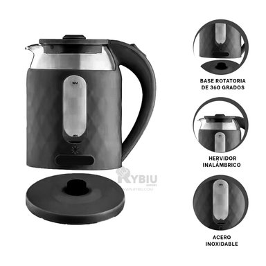 TETERA RYBIU BM-1812 2L MULTIFUNCIONAL EN NEGRO + REGALO AGENDITA