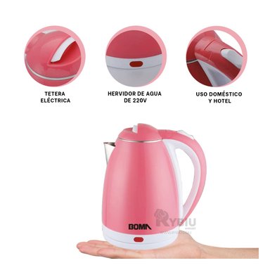 TETERA RYBIU BM-1009 2L A CORRIENTE EN ROSADO + REGALO AGENDITA