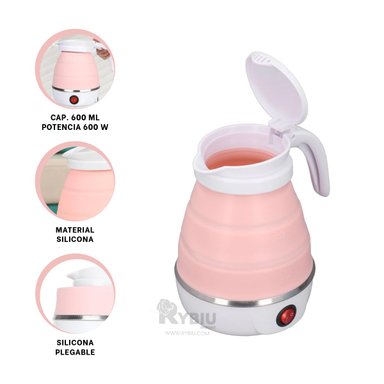 HERVIDOR ELÉCTRICO RYBIU EL32276 600ML EN ROSADO + REGALO AGENDITA