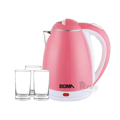 MAQUINA HIRVIENTE RYBIU BM-1009 2L EN ROSADO + BANDERITAS ADHESIVAS