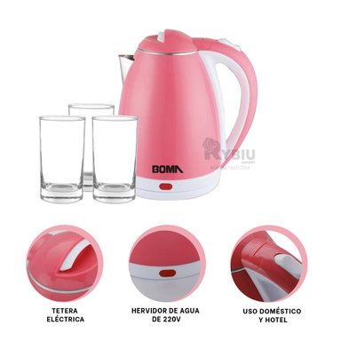 TETERA RYBIU BM-1009 2L GRAN POTENCIA EN ROSADO + GIFT STICKERS