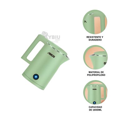 JARRON FUNCIONAL RYBIU BM-150A18 1800ML EN COLOR VERDE + REGALO AGENDITA