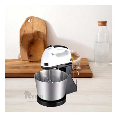 BATIDORA RYBIU Y RECIPIENTE DE ACERO 2L EN BLANC Y PAPEL DE REGALO