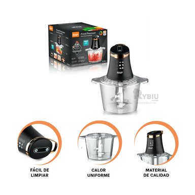 TRITURADOR RYBIU R-7041 EFIENTE PARA VEGETALES EN NEGRO + REGALO AGENDITA