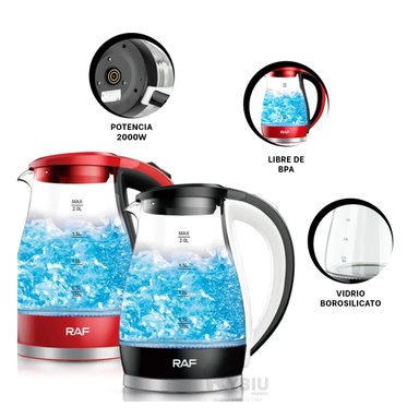 TETERA ELECTRICA RYBIU R7820 2L EN COLOR ROJO + GIFT MINIAGENDA