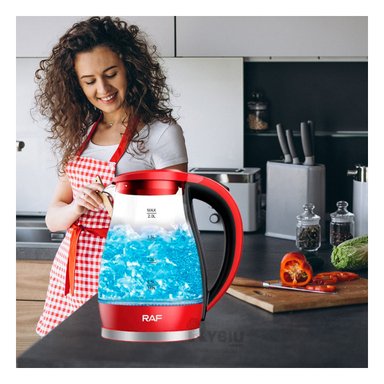 HERVIDOR RYBIU R7820 2L COMPACTO EN COLOR ROJO + PAPEL REGALO