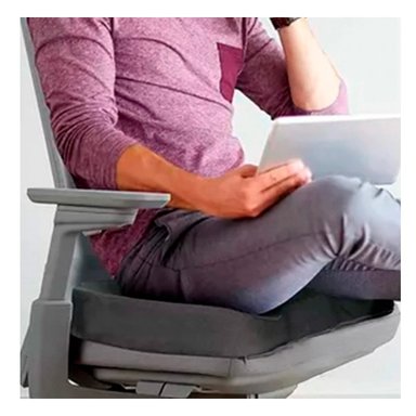 SOPORTE ERGONOMICO DE ASIENTO CON GEL BLANCO FUNDA PLOMO - 2