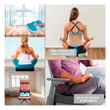 SOPORTE ERGONOMICO DE ASIENTO CON GEL BLANCO FUNDA PLOMO - 5