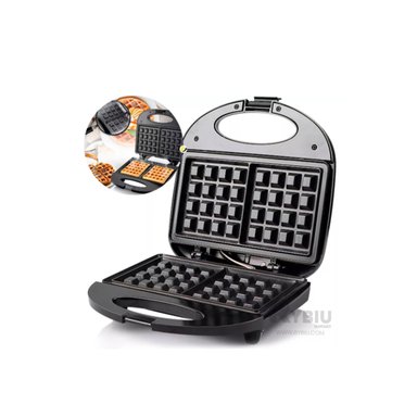 ASADOR DE GOFRES RYBIU EL30714 EN COLOR NEGRO + ENVOLTORIO REGALO