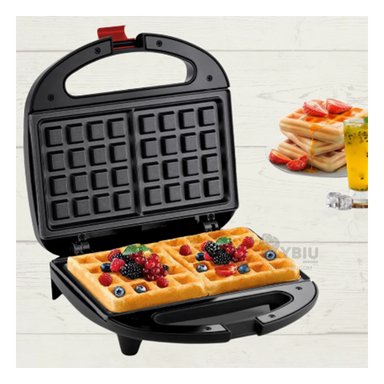 WAFLERA RYBIU EL30714 CABEZAL DOBLE EN NEGRO + PAPEL REGALO